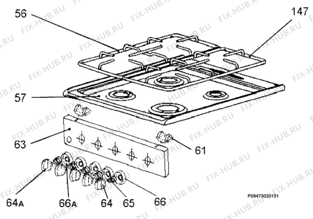 Взрыв-схема плиты (духовки) Electrolux EKG5001 - Схема узла Section 4